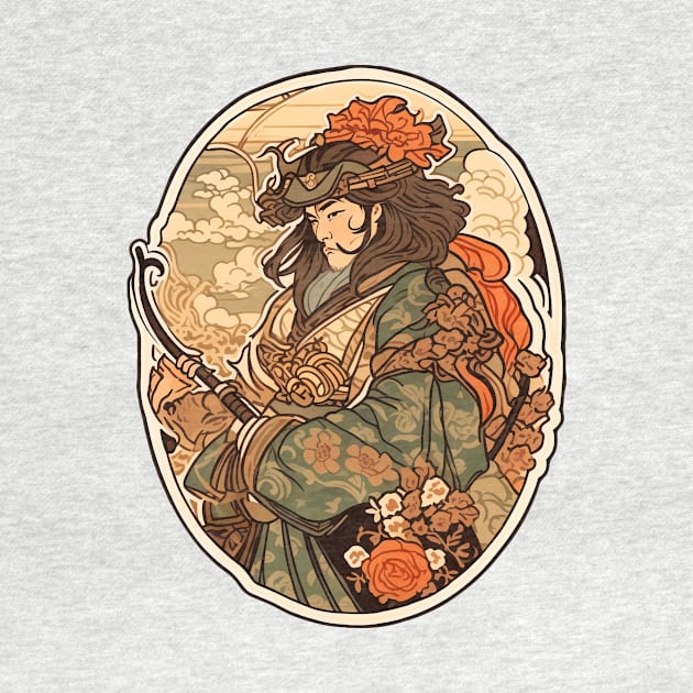 Art Nouveau Samurai Warrior by entwithanaxe